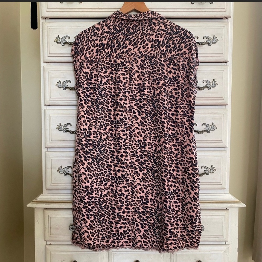 Miami Pink Leopard Print Fray Dress - Picture 2 of 5
